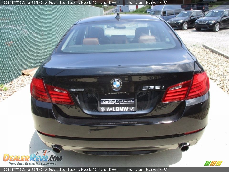 2013 BMW 5 Series 535i xDrive Sedan Black Sapphire Metallic / Cinnamon Brown Photo #4