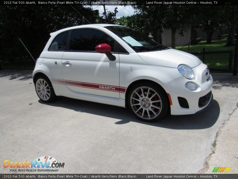 2013 Fiat 500 Abarth Bianco Perla (Pearl White Tri-Coat) / Abarth Nero/Nero (Black/Black) Photo #1