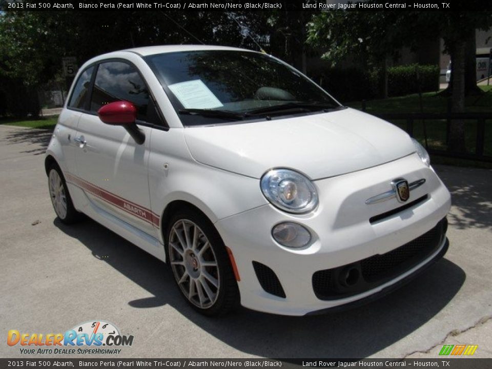 2013 Fiat 500 Abarth Bianco Perla (Pearl White Tri-Coat) / Abarth Nero/Nero (Black/Black) Photo #2