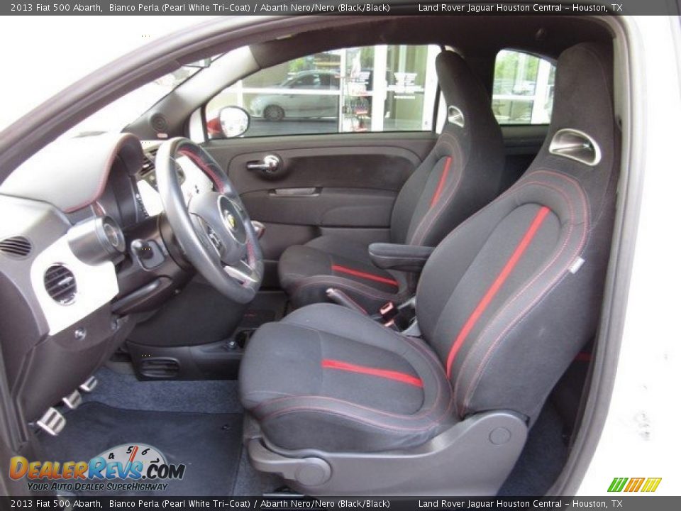 2013 Fiat 500 Abarth Bianco Perla (Pearl White Tri-Coat) / Abarth Nero/Nero (Black/Black) Photo #3