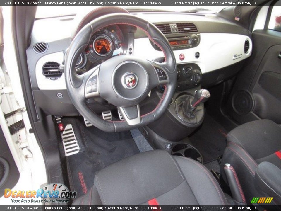 2013 Fiat 500 Abarth Bianco Perla (Pearl White Tri-Coat) / Abarth Nero/Nero (Black/Black) Photo #4