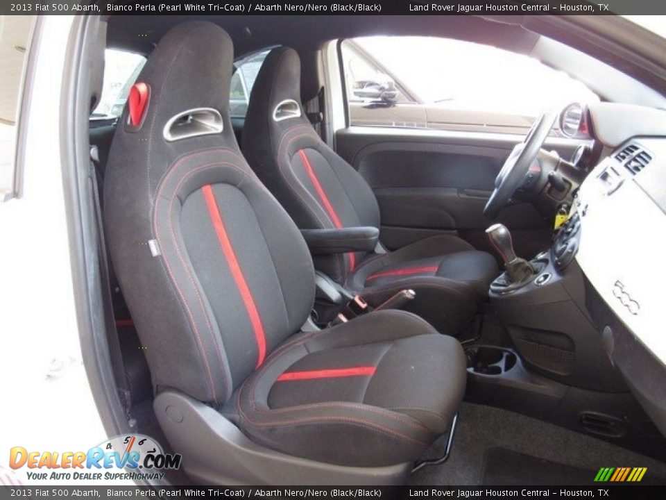 2013 Fiat 500 Abarth Bianco Perla (Pearl White Tri-Coat) / Abarth Nero/Nero (Black/Black) Photo #5