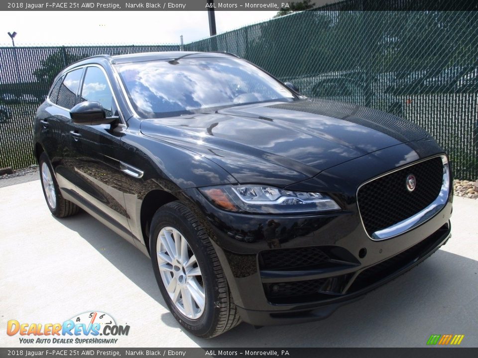 2018 Jaguar F-PACE 25t AWD Prestige Narvik Black / Ebony Photo #6