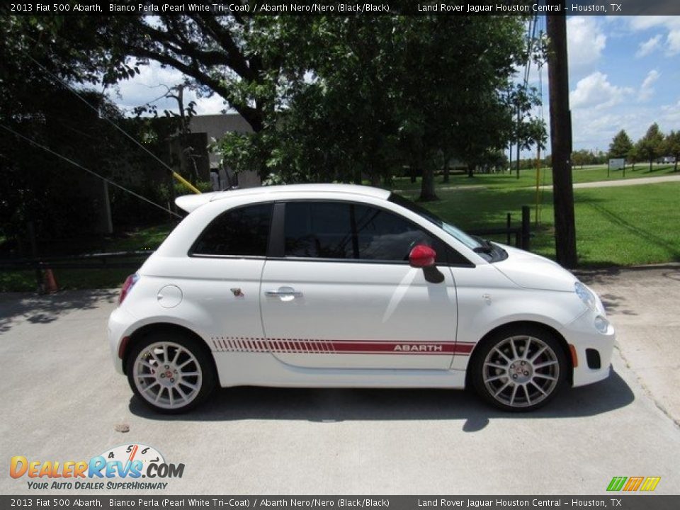 2013 Fiat 500 Abarth Bianco Perla (Pearl White Tri-Coat) / Abarth Nero/Nero (Black/Black) Photo #6