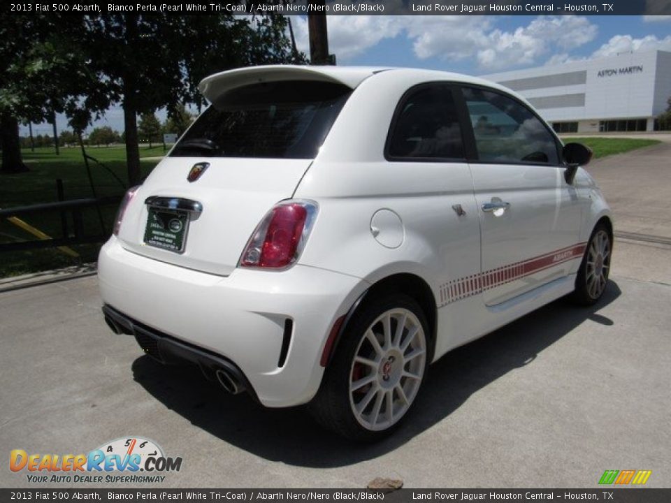 2013 Fiat 500 Abarth Bianco Perla (Pearl White Tri-Coat) / Abarth Nero/Nero (Black/Black) Photo #7