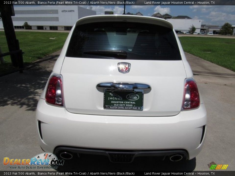 2013 Fiat 500 Abarth Bianco Perla (Pearl White Tri-Coat) / Abarth Nero/Nero (Black/Black) Photo #8