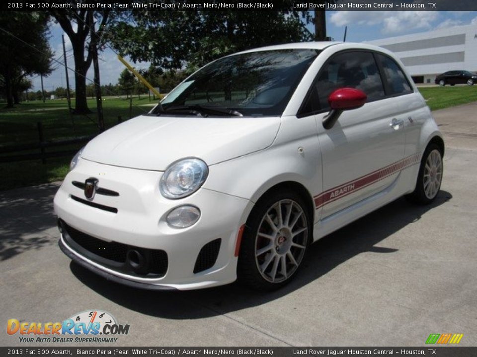 2013 Fiat 500 Abarth Bianco Perla (Pearl White Tri-Coat) / Abarth Nero/Nero (Black/Black) Photo #10