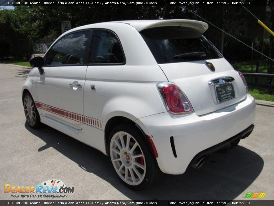 2013 Fiat 500 Abarth Bianco Perla (Pearl White Tri-Coat) / Abarth Nero/Nero (Black/Black) Photo #12