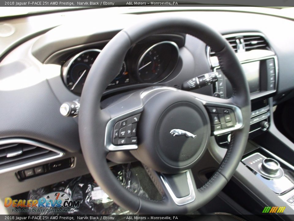 2018 Jaguar F-PACE 25t AWD Prestige Narvik Black / Ebony Photo #13