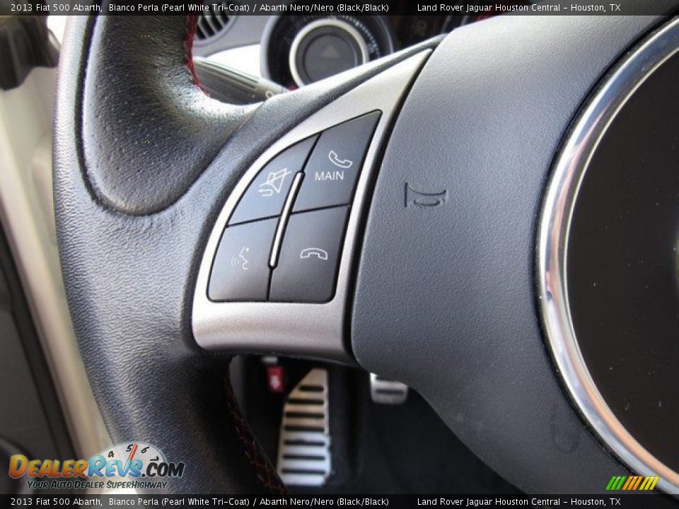 2013 Fiat 500 Abarth Bianco Perla (Pearl White Tri-Coat) / Abarth Nero/Nero (Black/Black) Photo #23