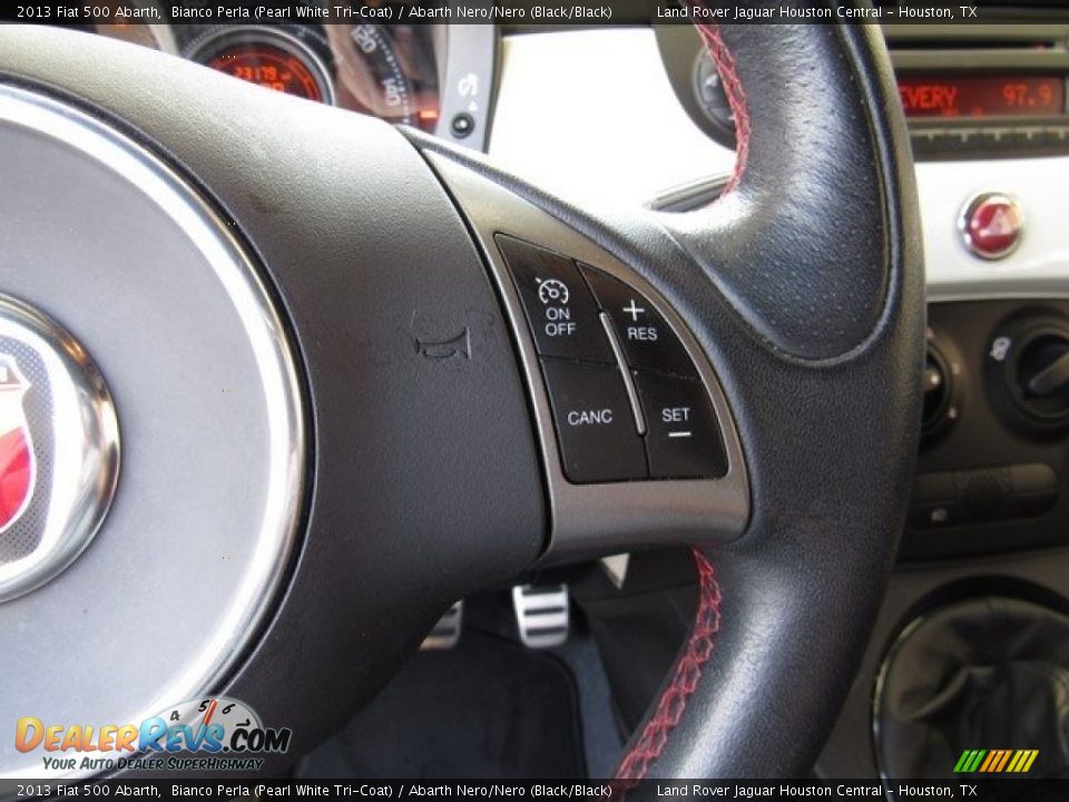 2013 Fiat 500 Abarth Bianco Perla (Pearl White Tri-Coat) / Abarth Nero/Nero (Black/Black) Photo #24