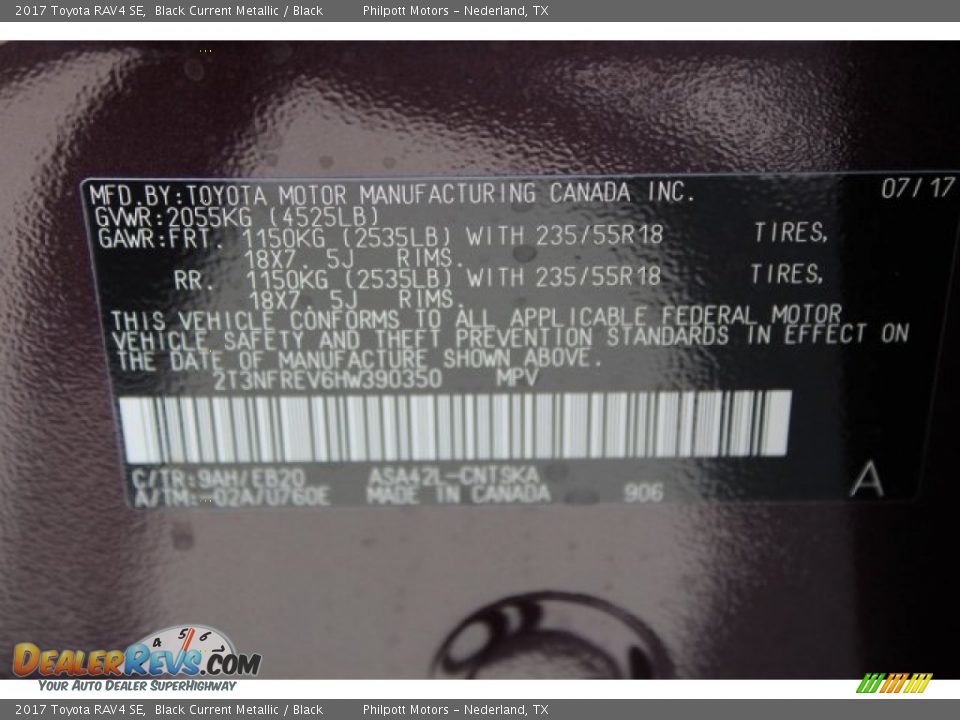 2017 Toyota RAV4 SE Black Current Metallic / Black Photo #30