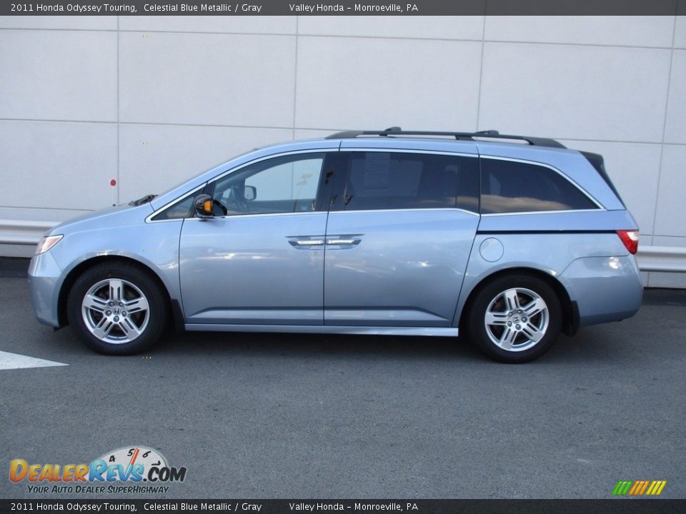 2011 Honda Odyssey Touring Celestial Blue Metallic / Gray Photo #2
