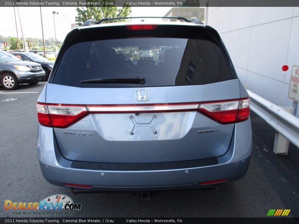 2011 Honda Odyssey Touring Celestial Blue Metallic / Gray Photo #4