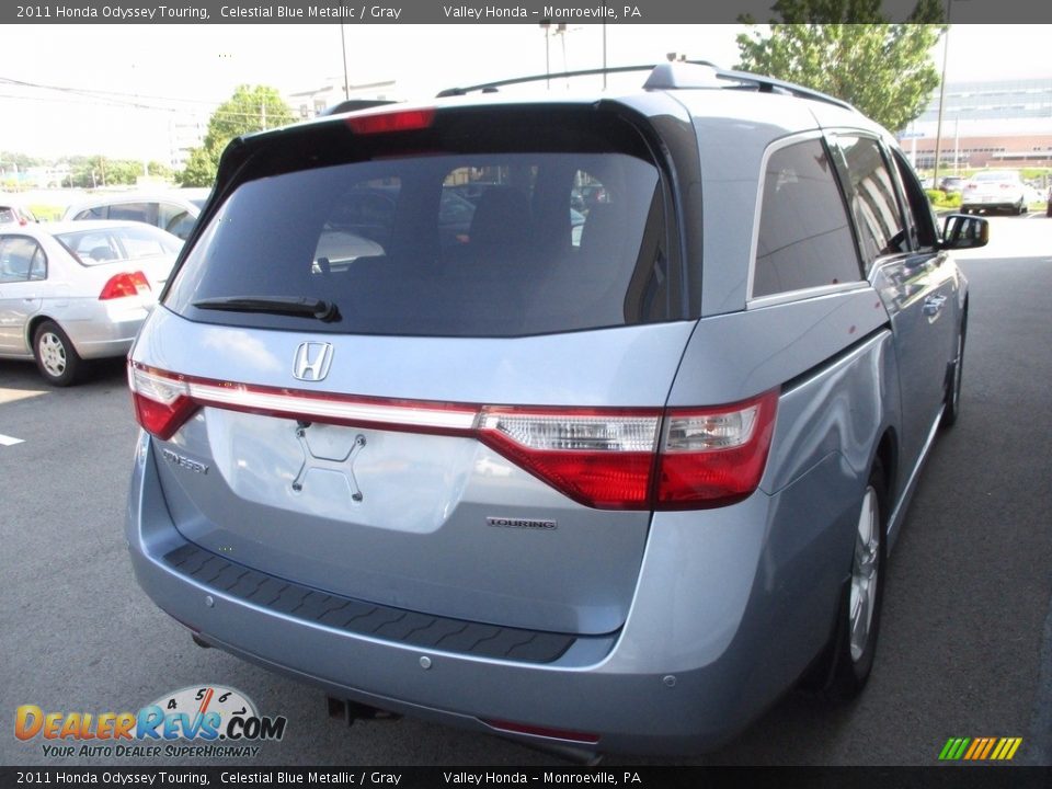 2011 Honda Odyssey Touring Celestial Blue Metallic / Gray Photo #5