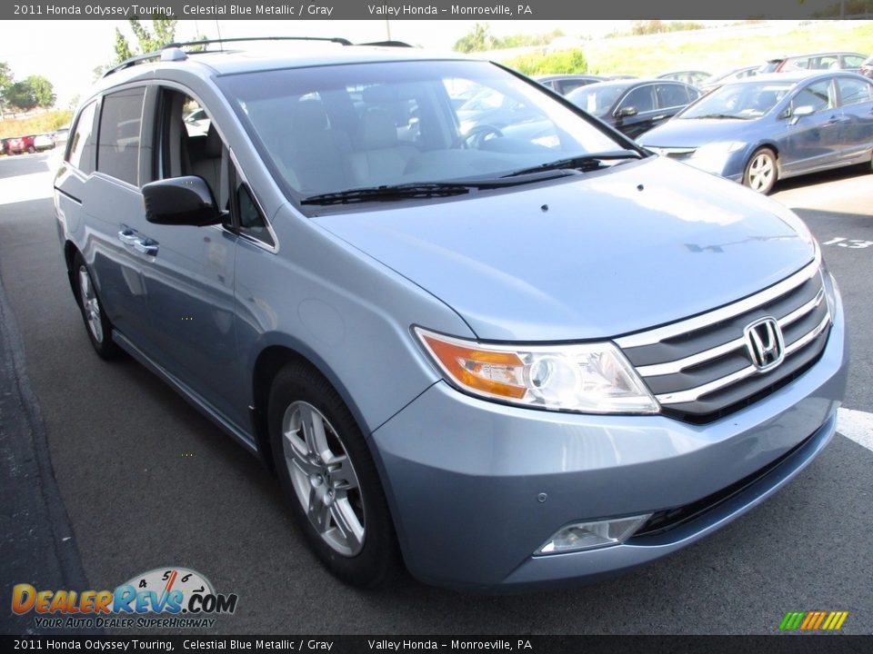 2011 Honda Odyssey Touring Celestial Blue Metallic / Gray Photo #6