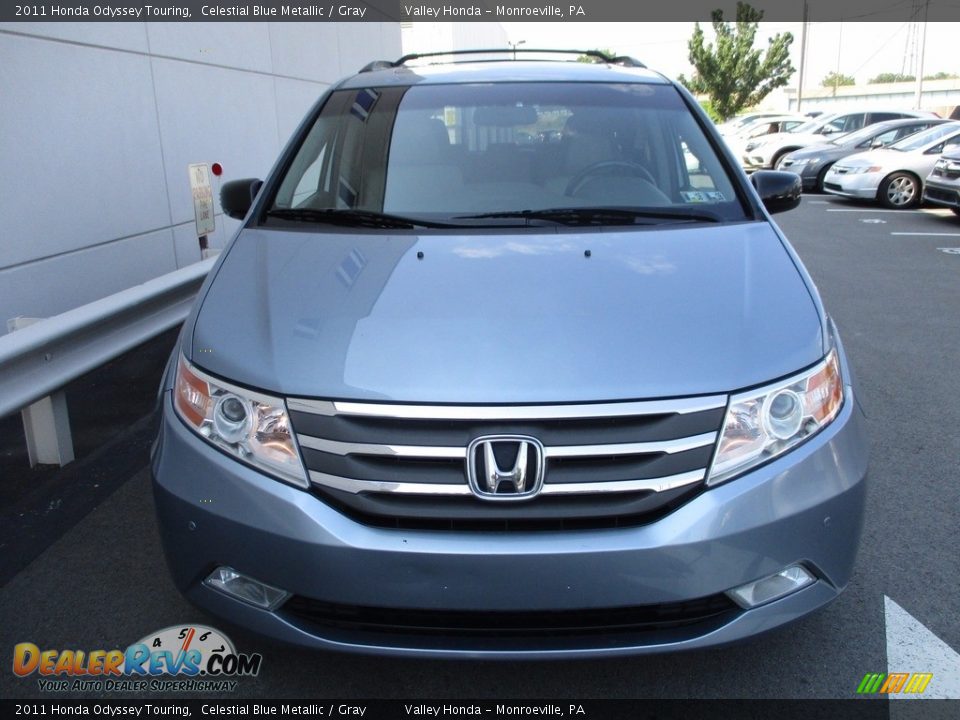 2011 Honda Odyssey Touring Celestial Blue Metallic / Gray Photo #7