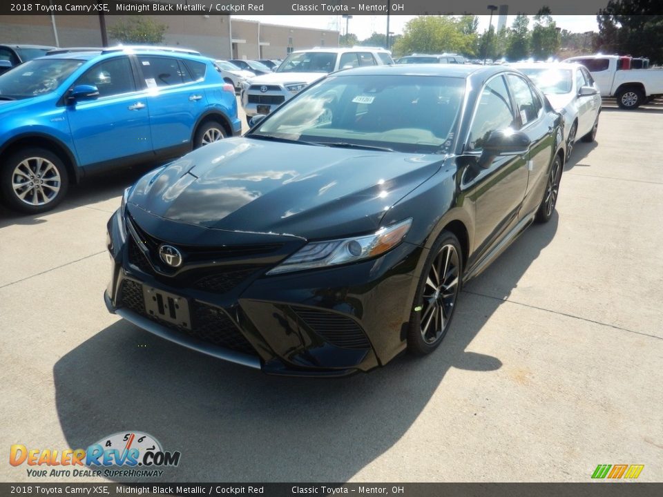 2018 Toyota Camry XSE Midnight Black Metallic / Cockpit Red Photo #1