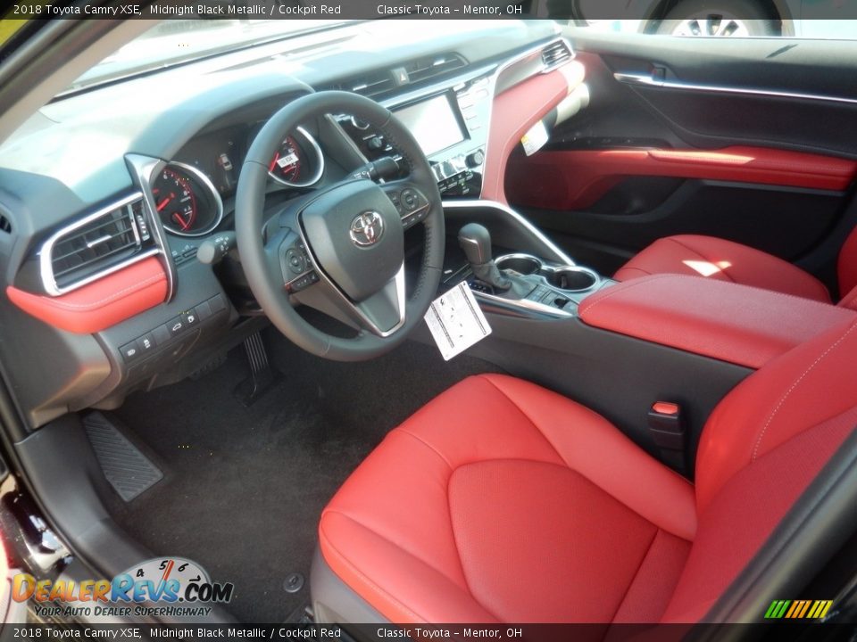 2018 Toyota Camry XSE Midnight Black Metallic / Cockpit Red Photo #3