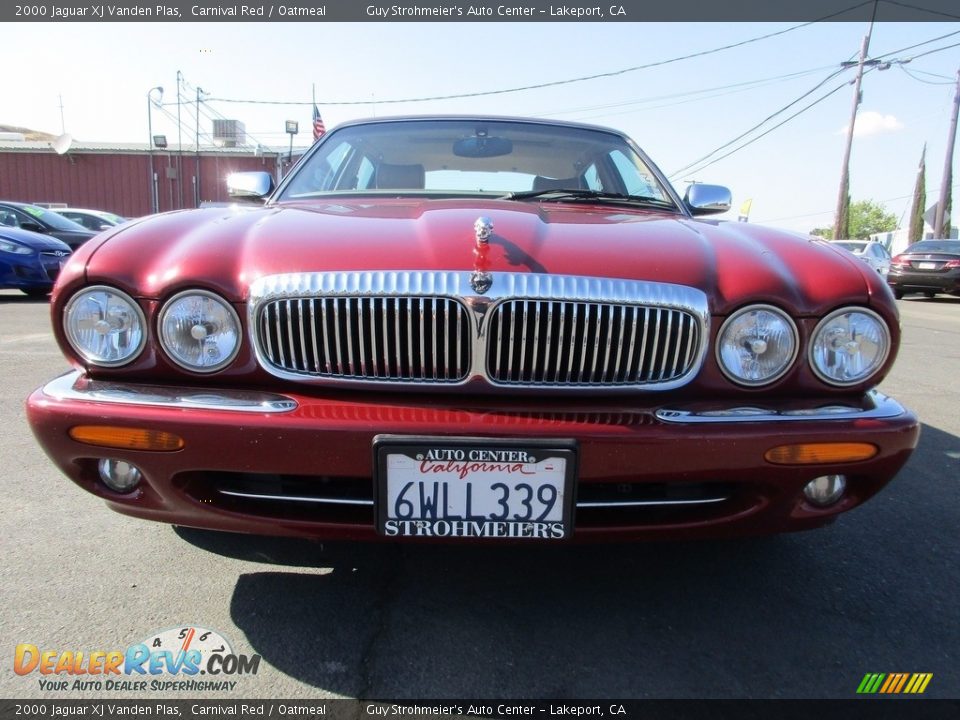 2000 Jaguar XJ Vanden Plas Carnival Red / Oatmeal Photo #2