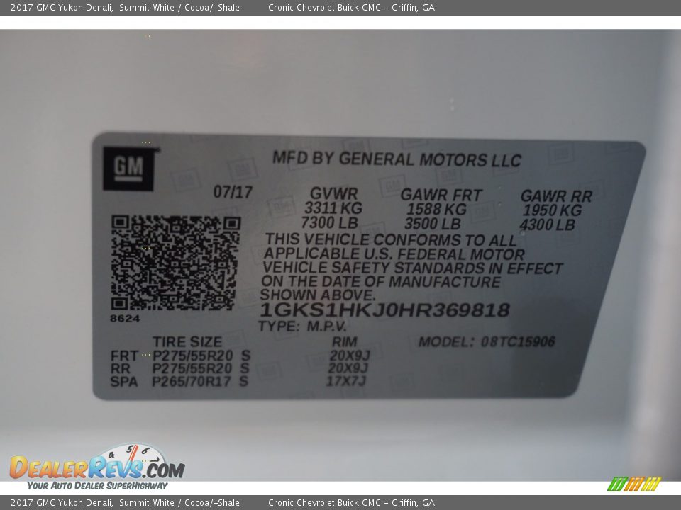 2017 GMC Yukon Denali Summit White / Cocoa/­Shale Photo #18