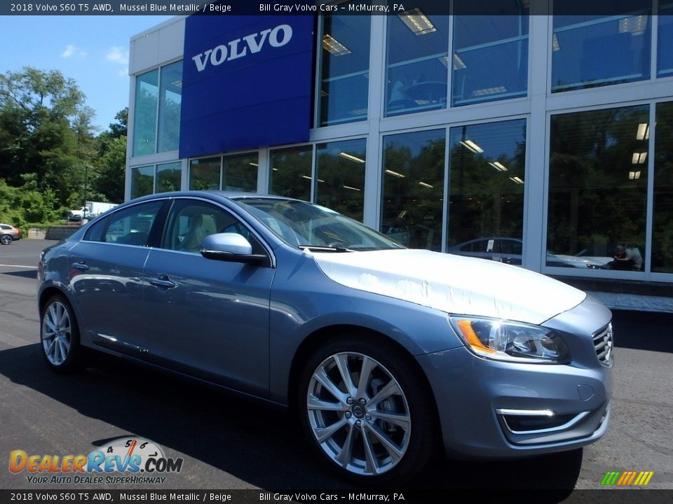 2018 Volvo S60 T5 AWD Mussel Blue Metallic / Beige Photo #1