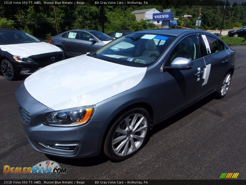 2018 Volvo S60 T5 AWD Mussel Blue Metallic / Beige Photo #5