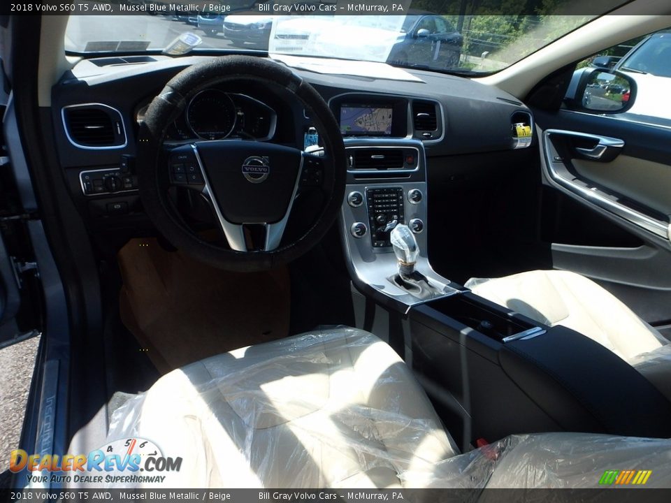 2018 Volvo S60 T5 AWD Mussel Blue Metallic / Beige Photo #10
