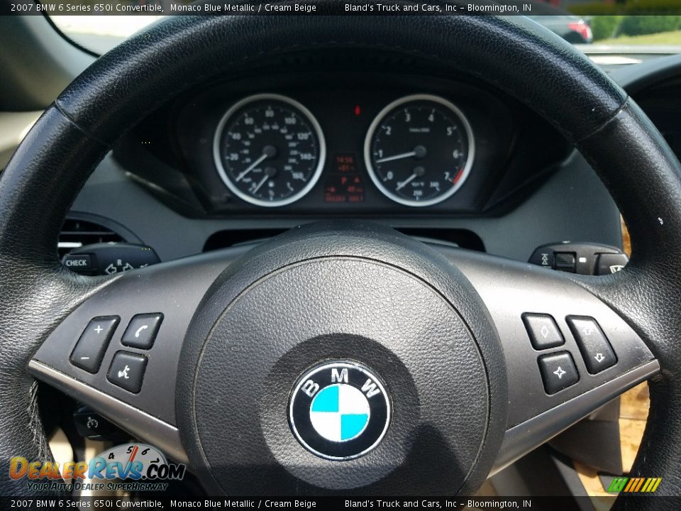 2007 BMW 6 Series 650i Convertible Monaco Blue Metallic / Cream Beige Photo #15