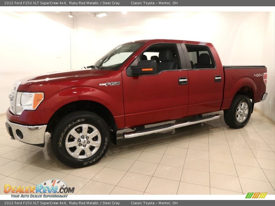 2013 Ford F150 XLT SuperCrew 4x4 Ruby Red Metallic / Steel Gray Photo #3