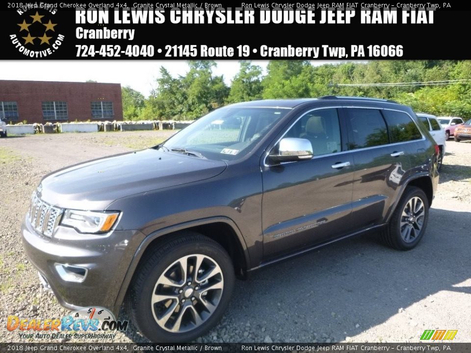 2018 Jeep Grand Cherokee Overland 4x4 Granite Crystal Metallic / Brown Photo #1