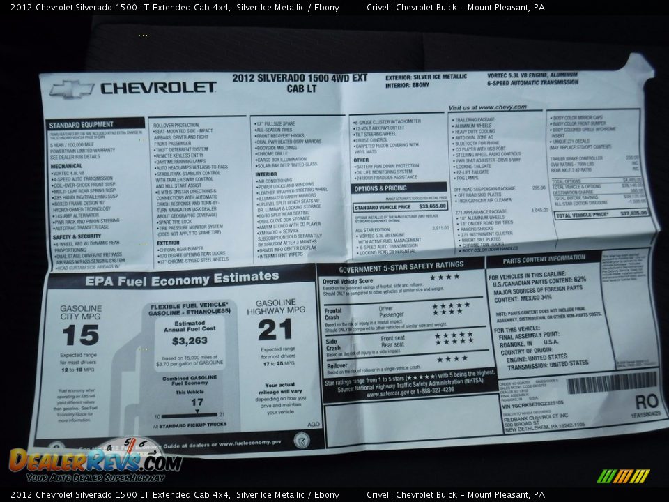 2012 Chevrolet Silverado 1500 LT Extended Cab 4x4 Silver Ice Metallic / Ebony Photo #33