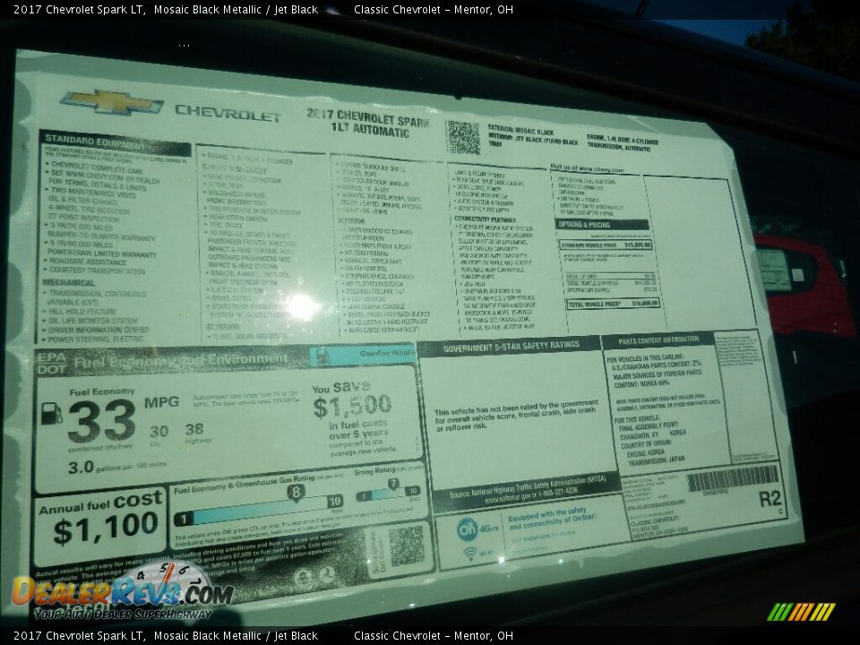 2017 Chevrolet Spark LT Mosaic Black Metallic / Jet Black Photo #4