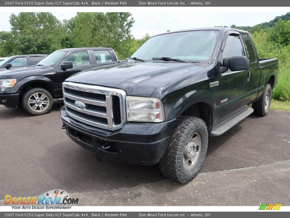 2007 Ford F250 Super Duty XLT SuperCab 4x4 Black / Medium Flint Photo #3