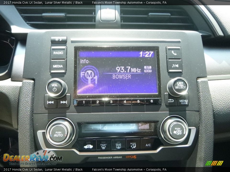 2017 Honda Civic LX Sedan Lunar Silver Metallic / Black Photo #14