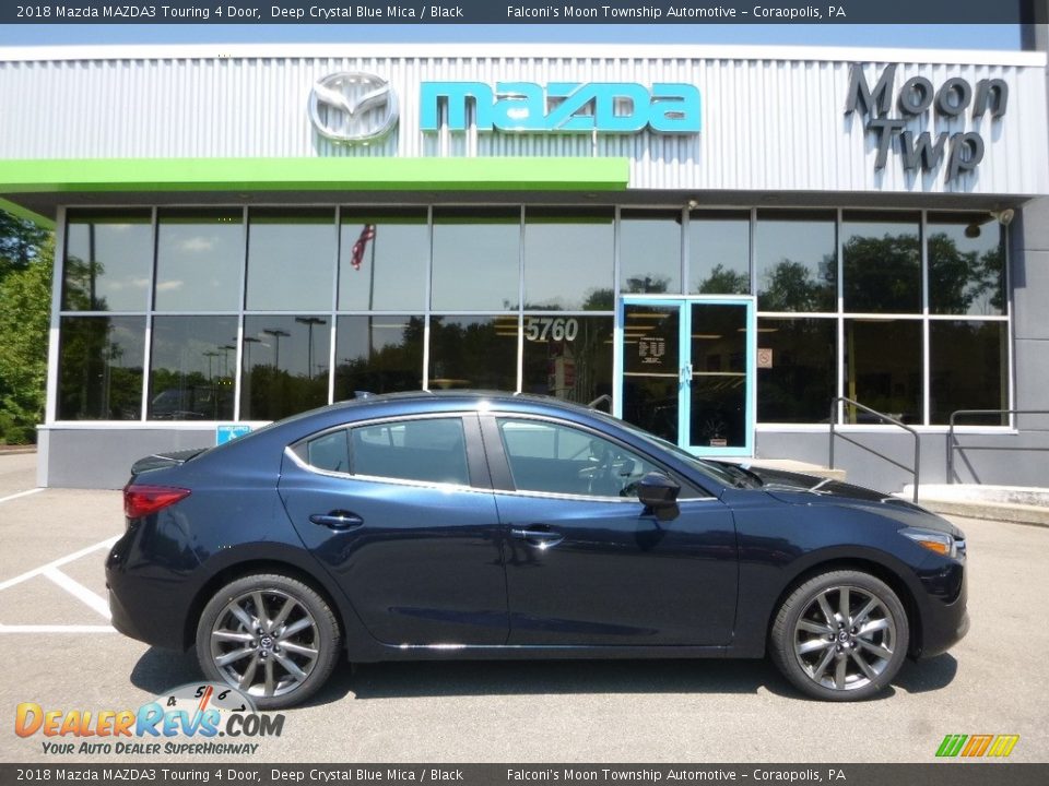 2018 Mazda MAZDA3 Touring 4 Door Deep Crystal Blue Mica / Black Photo #1