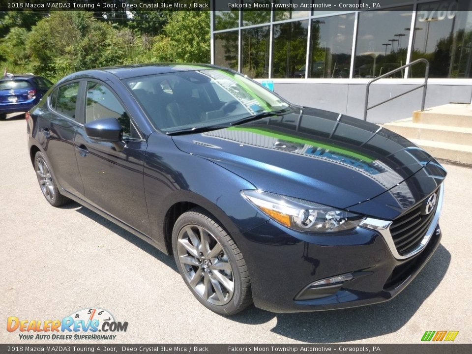 2018 Mazda MAZDA3 Touring 4 Door Deep Crystal Blue Mica / Black Photo #3