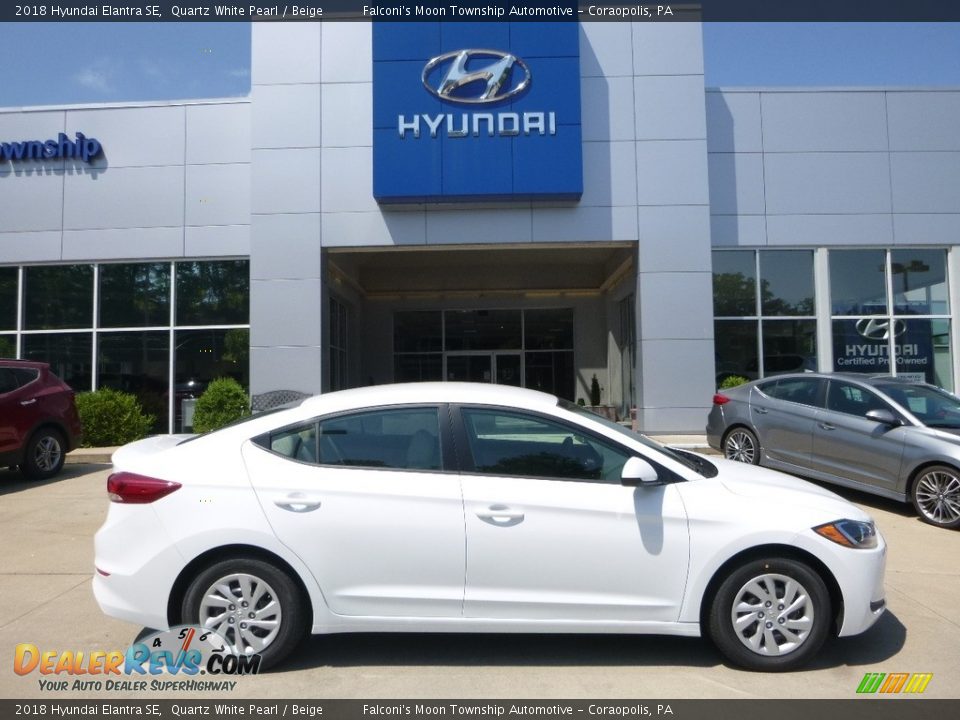 2018 Hyundai Elantra SE Quartz White Pearl / Beige Photo #1