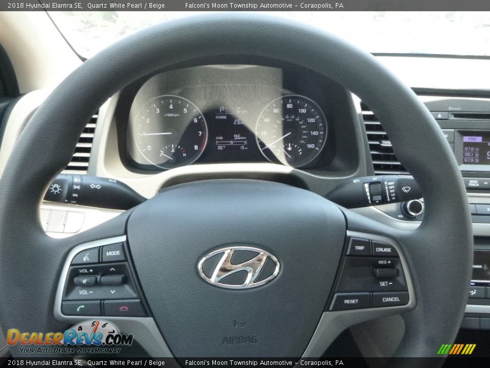 2018 Hyundai Elantra SE Quartz White Pearl / Beige Photo #15