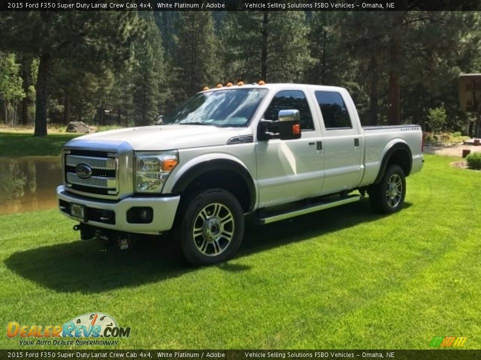 2015 Ford F350 Super Duty Lariat Crew Cab 4x4 White Platinum / Adobe Photo #2