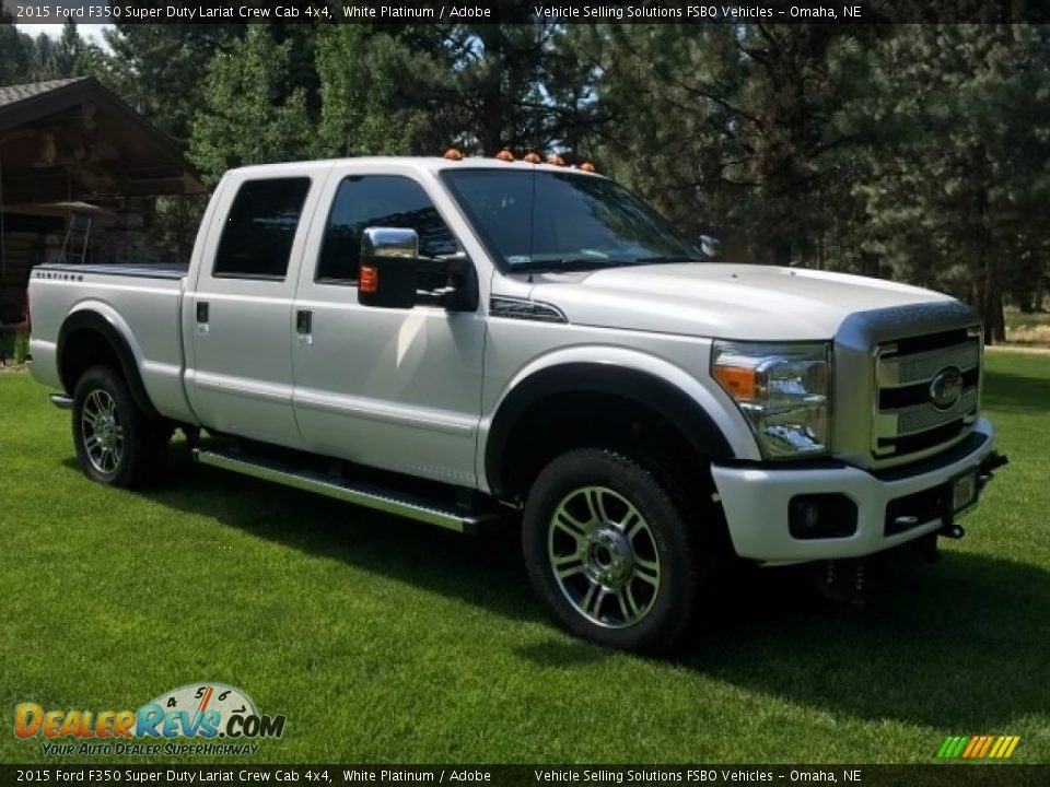 2015 Ford F350 Super Duty Lariat Crew Cab 4x4 White Platinum / Adobe Photo #3