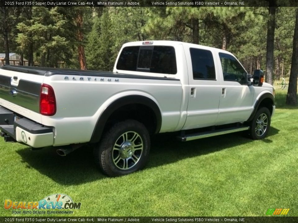 2015 Ford F350 Super Duty Lariat Crew Cab 4x4 White Platinum / Adobe Photo #4