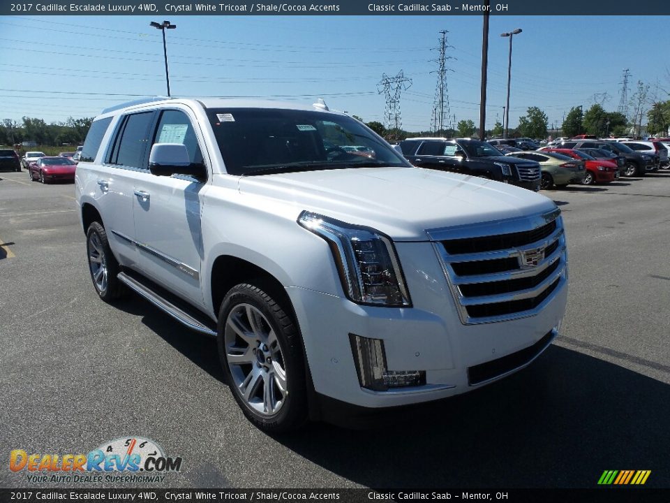 2017 Cadillac Escalade Luxury 4WD Crystal White Tricoat / Shale/Cocoa Accents Photo #1