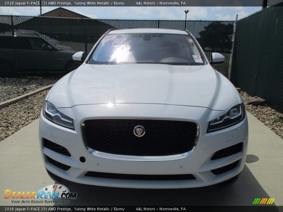 2018 Jaguar F-PACE 25t AWD Prestige Yulong White Metallic / Ebony Photo #7