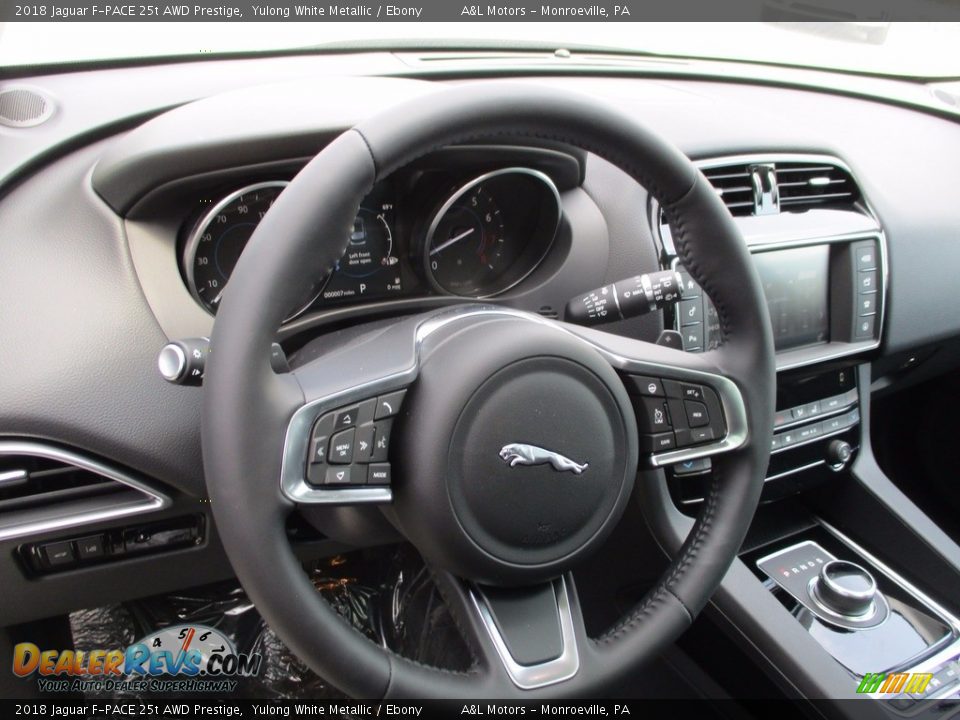 2018 Jaguar F-PACE 25t AWD Prestige Yulong White Metallic / Ebony Photo #13