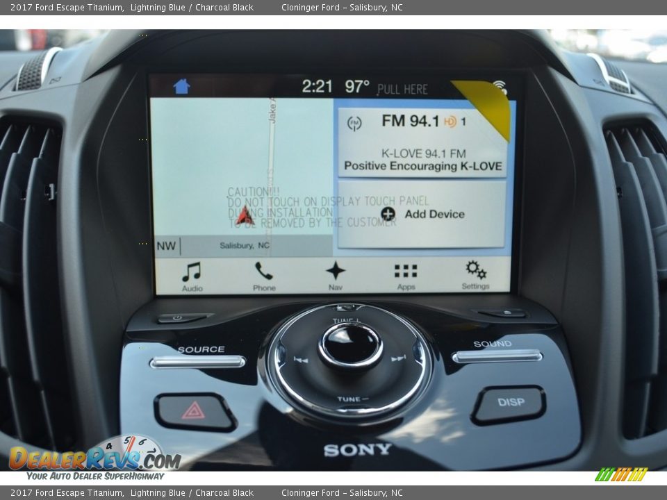 2017 Ford Escape Titanium Lightning Blue / Charcoal Black Photo #11