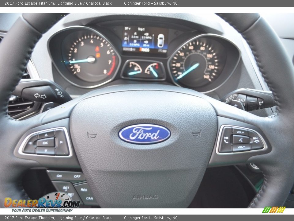 2017 Ford Escape Titanium Lightning Blue / Charcoal Black Photo #18
