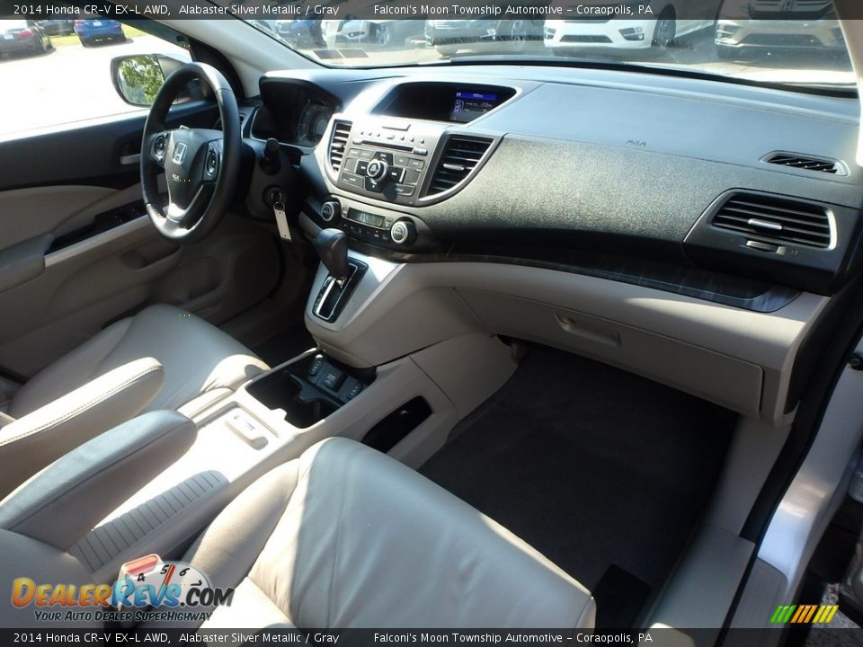 2014 Honda CR-V EX-L AWD Alabaster Silver Metallic / Gray Photo #12