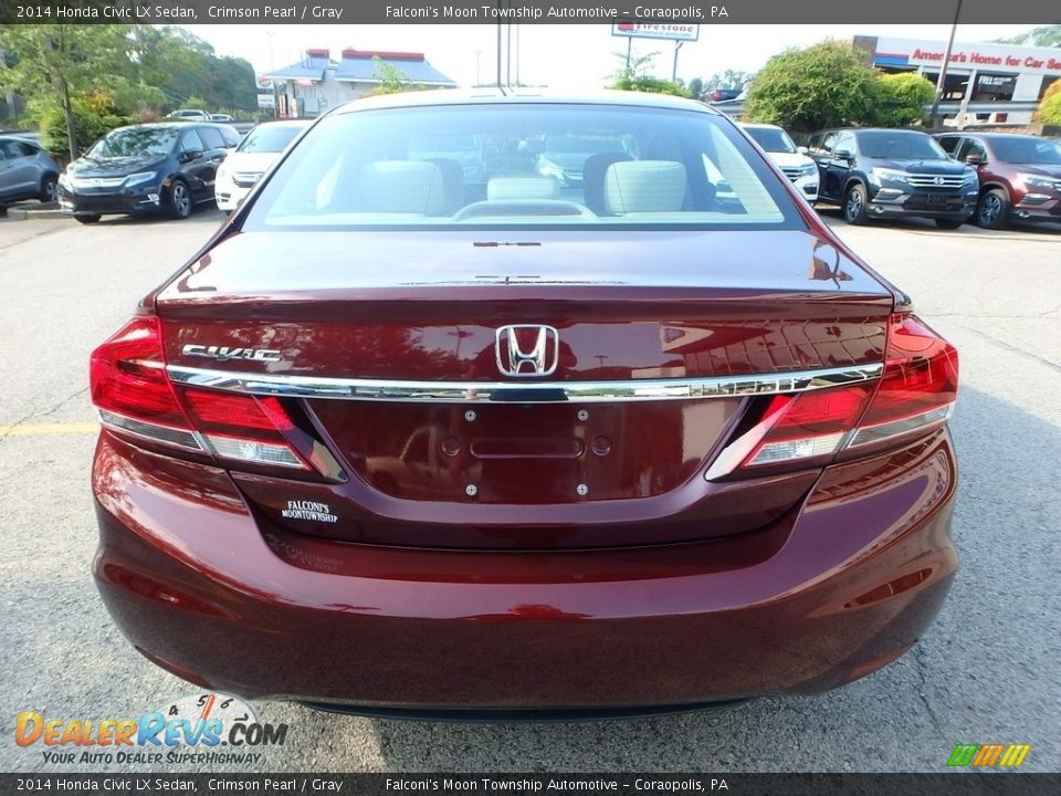 2014 Honda Civic LX Sedan Crimson Pearl / Gray Photo #4
