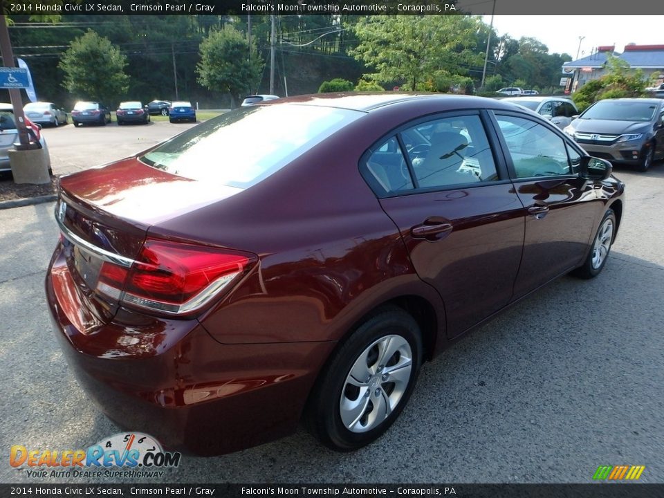 2014 Honda Civic LX Sedan Crimson Pearl / Gray Photo #5